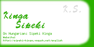 kinga sipeki business card